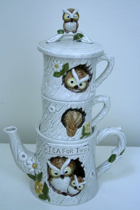 Owl Mugs, Owl Teapot, Owl Kitchen, Owl Collection, Hoot Owl, Owl Crafts, Tea For One, Owl Decor, Teapots And Cups