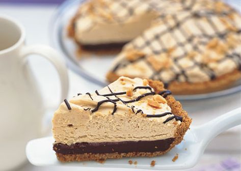 OMG - Made this for last Sunday's Super Bowl party and it didn't last 10 minutes. I am still hearing about it!  My husband is Gluten Free so I substituted Mi-Del Gluten Free Arrowroot cookies for the crust.  One of the best desserts ever. Peanut Butter Mousse Pie, Mousse Pie, Peanut Butter Mousse, Chocolate Peanut Butter Pie, Butter Recipes, Peanut Butter Pie, Butter Pie, Peanut Butter Chips, Black Bottom