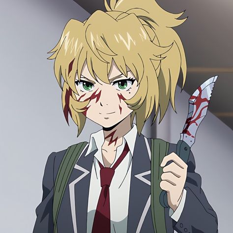 Anime: High Rise Invasion Highrise Invasion, Mayuko Nise, Blonde Anime Characters, Horror Fiction, Black Anime Characters, Drawing Inspo, Anime Baby, Face Expressions, Manga Characters