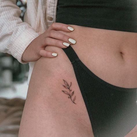 Dainty Tattoos For Women, Secret Tattoo, Olive Branch Tattoo, Sakura Tattoo, Branch Tattoo, Petite Tattoos, Classy Tattoos, Dainty Tattoos, Hip Tattoo