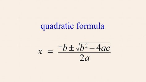 The Quadratic Formula  Before the method of completing the square was developed, only very limited types of quadratic equations could be solved. This method eliminated those limitations, allowing the solutions of any quadratic equation to be found. This lecture shows how the 'quadratic formula' can be derived from the process of completing the square, and show why the quadratic formula is so useful. The Quadratic Formula, Quadratic Equations Formula, Quadratic Equations, Completing The Square, Quadratic Formula, Solving Quadratic Equations, Australian Curriculum, Equations, Math Resources