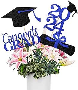 Mljsh Graduation Decorations Class of 2024, 16 PCS Blue & Black Double-Sided Eco-Friendly Graduation Centerpieces for Tables, Table Toppers, Graduation Party Decorations 2024 Graduation Centerpieces, Centerpieces For Tables, Golden Decor, Graduation Party Decorations, Cake Decorating Kits, Kids Gift Guide, Congrats Grad, Class Of 2024, Graduation Decorations