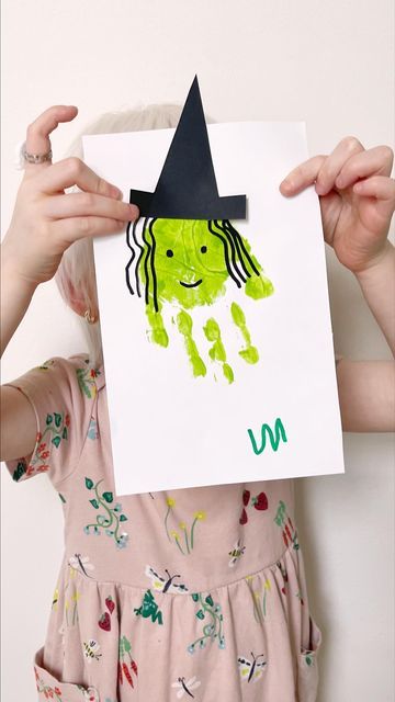 Childhood Magic on Instagram: "Witch handprint art idea! 💚 Please share our reels and don’t forget to tag us if you make one- we love to see it! #childhoodmagic" Witch Handprint, Handprint Art, Art Idea, Hand Print, Our Love, See It, Witch, Halloween, Tags