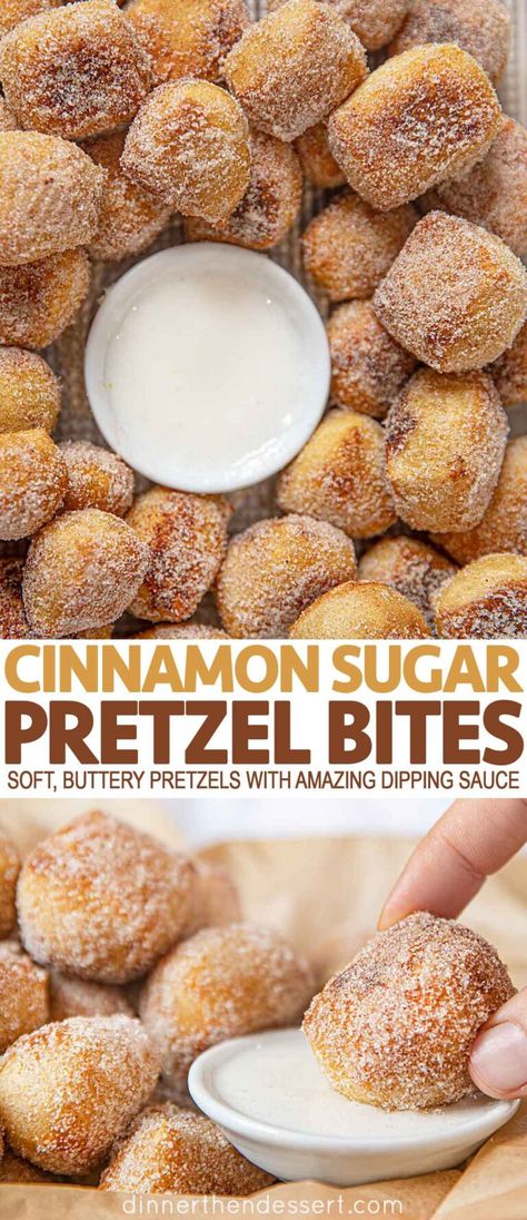 Pretzel Icing Dip, Cinnamon Sugar Bites Biscuits, Sonic Cinnamon Snacks Recipe, Wetzel Pretzel, Cinnamon Pretzel Bites, Pretzels Dessert, Cinnamon Sugar Pretzel Bites, Burger Vegetarian, Pretzel Bites Recipes