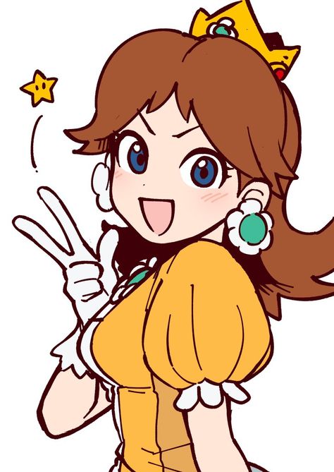 What a beauty💞 Mario Princess Daisy, Harmonie Mario, Luigi And Daisy, Super Mario Princess, Mario Fan Art, Nintendo Princess, Nintendo Fan Art, Daisy Art, Princess Daisy