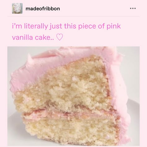 Pink Vanilla, Sweet Like Candy, Pink Frosting, Pink Foods, Piece Of Cake, Cute Desserts, White Cake, Pretty Cakes, Pretty Food