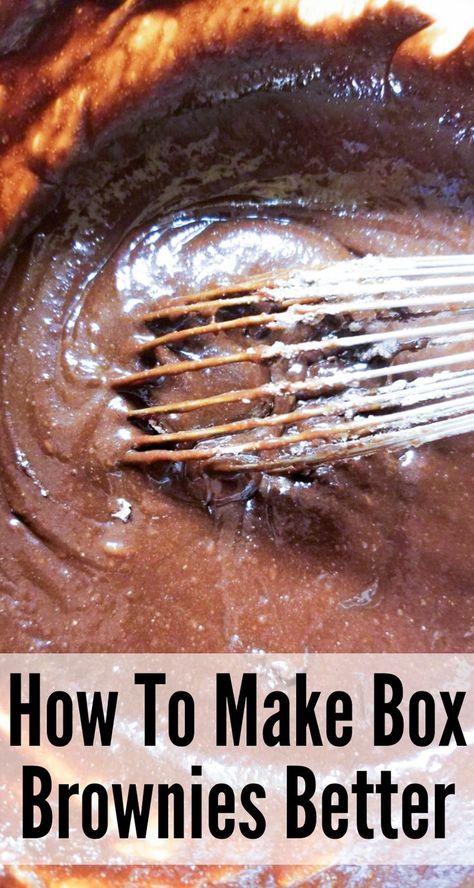 Make Box Brownies Better, Box Brownies Better, Boxed Brownies Better, Brownie Hacks, Boxed Brownie Recipes, Homemade Brownie Recipe, Boxed Brownies, Brownie Mix Recipes, Make Box