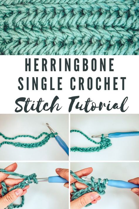 Herringbone Single Crochet Stitch, Herringbone Single Crochet, Tiny Couch, Herringbone Stitch Tutorial, Crochet Blanket Stitch Pattern, Modern Crochet Blanket, Crochet Stitches Guide, Crochet Stitches For Blankets, Crochet Knit Stitches