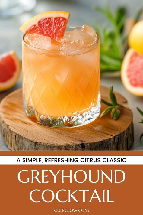 Greyhound Cocktail: A Simple, Refreshing Citrus Classic Cucumber Collins, Greyhound Cocktail, Clover Club Cocktail, Smoked Salmon Bagel, Refreshing Cocktail, Long Island Iced Tea, How To Make Drinks, Grapefruit Juice, Summer Refreshments