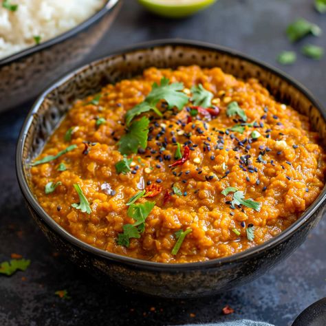 Red Lentil Curry (Masoor Dahl) Red Curry Lentils, Red Lentil Dahl, Red Lentil Curry, Dahl Recipe, Indian Lentils, Lentil Dahl, Lentil Curry, Red Lentil, Red Curry