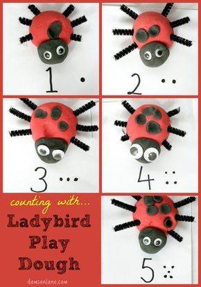 Ladybird Play Dough Activity What The Ladybird Heard Activities, Minibeasts Eyfs, Number Ordering, Grouchy Ladybug, Mini Beasts, Bug Activities, Dough Ideas, Learning To Count, Funky Fingers