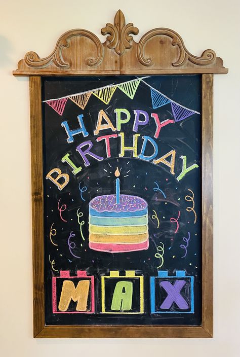 Birthday Chalkboard Art, Birthday Boards, Kids Chalkboard, Blackboard Art, Birthday Doodle, Hand Lettering Art, Birthday Chalkboard, Chalkboard Wall, Board Decoration