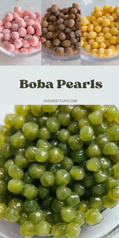 Boba pearls, also called tapioca pearls, are the chewy balls that make bubble tea so fun to drink. We get lots of feedbacks asking can cornstarch to be used as a substitute of tapioca starch. After several small tests, and the answer is yes. You can make boba pearls with cornstarch and it is super easy, even quicker and easier than tapioca pearls. Boba Without Tapioca, Tapioca Balls Recipe, Cornstarch Boba, Homemade Boba Pearls, Boba Business, Boba Balls, Make Bubble Tea, Sago Dessert, How To Make Boba