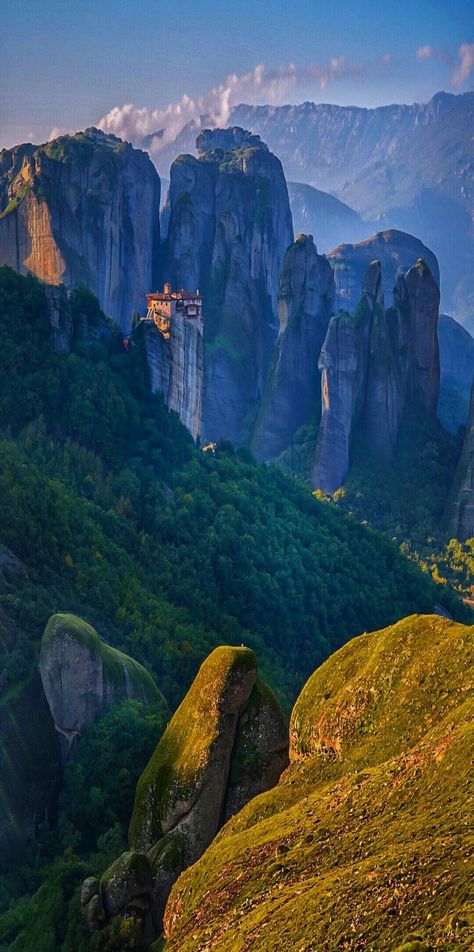 Meteora,Greece City Stars, Meteora Greece, Places In Greece, Ocean Fish, Fish Fry, Nature Tree, Mountain Views, Greece Travel, Scenic Views