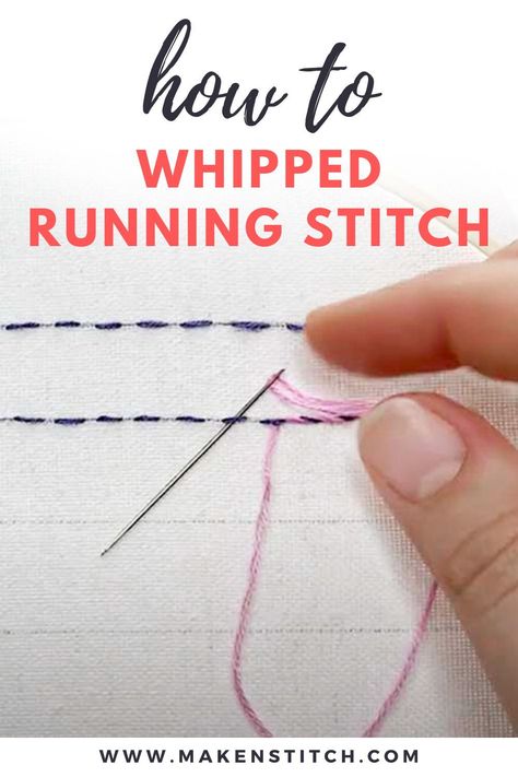 The whipped running stitch is another variation of the simple Running Stitch. Watch my step-by-step video tutorial and learn how to embroider the Whipped Running Stitch! Whipped Running Stitch Embroidery Motif, Running Stitch Variations, Whipped Stitch Embroidery, Whipped Running Stitch Design, Whipped Back Stitch Embroidery, Running Stitch Embroidery Design Ideas, Whipped Running Stitch, Whipped Back Stitch, Back Stitch Embroidery