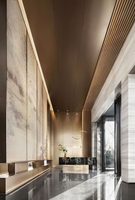 Lobby Ceiling Design, Entrance Lobby Design, Reception Interior, Lobby Designs, Residential Lobby, Luxury Hotels Lobby, Hotel Corridor, Hotel Lobby Design, Lobby Interior Design