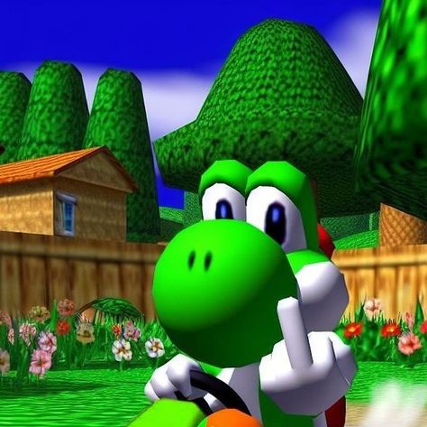 AI Goes Hard on Instagram: "some of you really wanted to see yoshi" Kotak Bento, Mario Funny, Super Mario Art, Mario Art, Hello Kitty Pictures, Mario And Luigi, Cartoon Memes, Very Funny Pictures, Funny Profile Pictures