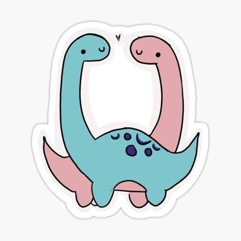 Dinosaur In Love, Bridal Stickers, Dinosaurs In Love, Dino Stickers, Love Dinosaur, Dino Love, Long Neck Dinosaur, Swirl Tattoo, Dinosaur Valentines