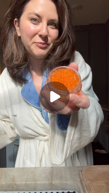 Cortney LaCorte on Instagram: "COUCH CAVIAR ON A BUDGET 🐠 🍸  Ask and you shall receive: my official rec for a more affordable gateway into the beautiful world of caviar… salmon roe! I suggest still making the classic couch caviar bites with Creme fraiche, minced chives, shallots - placed on the blue bag of Kettle Brand Salt + Vin chips. While this isn’t a replacement for caviar per se, this is still a super delicious couch snack and at a fraction of the cost. Try it and let me know what you think!  Also how cute are these pj’s from @inmysundays ?  #fyp #couchsnack #snack #caviar #salmonroe #roe #boujee #snacktime #snackbox" Boujee Snacks, Couch Caviar, Classic Couch, Salmon Caviar, Salmon Roe, Snack Box, Shallots, Snack Time, Blue Bags