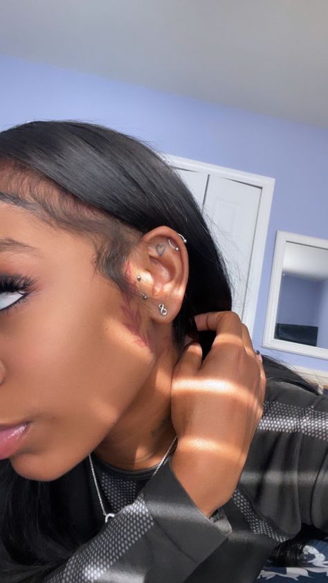 Two Helix Piercing, Double Mid Helix Piercing, 3rd Lobe Piercing, Flat Ear Piercing, Surface Tragus Piercing, Double Helix Piercings, Double Tragus Piercing, Double Tragus, Triple Lobe Piercing