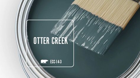 OTTER CREEK ECC-14-3 | Behr Paint Colors Baer Paint, Behr Green Paint, Bedroom Paint Colors Behr, Master Bedrooms Colour Schemes, Lake House Paint Colors Interior, Best Ceiling Paint, Behr Exterior Paint, Behr Paint Colors, Behr Paint