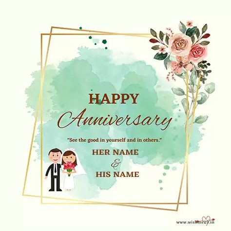 Free online anniversary card with name maker Name Profile Picture, Name Profile, Marriage Anniversary Cards, Name Maker, Greeting Card Maker, Happy Marriage Anniversary, 2nd Wedding, 20 Wedding Anniversary, 2nd Wedding Anniversary