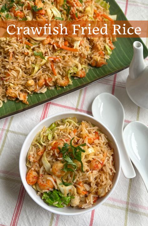 Crawfish Fried Rice Recipe, Crawfish Rice Recipes, Cajun Fried Rice With Shrimp, Spicy Shrimp Fried Rice Recipe, Crawfish Fried Rice, Crawfish Rice, Cajun Fried Rice, Crawfish Fried Rice Southern Living, Eddie V's Crab Fried Rice