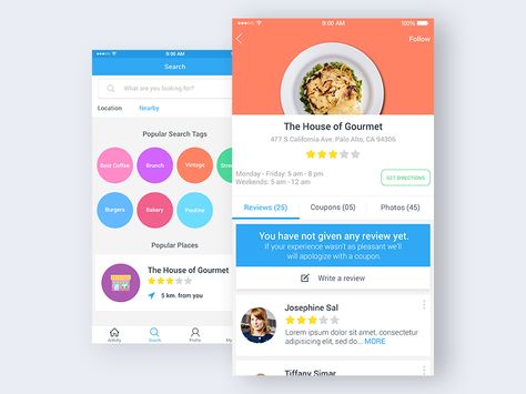 Restaurant Reviews by Sama Mobile Ui, Restaurant Review, Global Community, Design Inspiration, Restaurant, Design