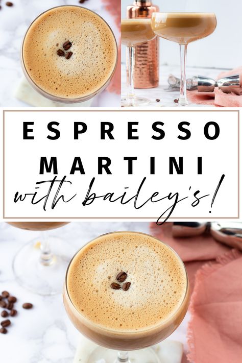 espresso martini baileys, easy espresso martini recipe, creamy espresso martini Expresso Martini Creamy, How To Make Espresso Martini At Home, Expresso Martini Recipe Baileys, Easy Home Cocktails, Baileys Expresso Martini, Big Batch Espresso Martini Recipe, At Home Espresso Martini, Espresso Martinis At Home, Express Martini Recipe