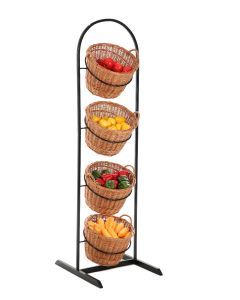 Basket Display, Fruit Stall, Farmers Market Stand, Fruit And Veg Shop, Tea Table Design, Beautiful Pantry, Shop Shelving, Wall Trellis, Vegetable Stand