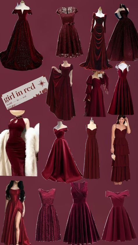 Maroon Dress Aesthetic, Dress For Sweet 16, School Dance Dresses, Dream Prom, Fashion Top Outfits, Maroon Dress, 16 Dresses, Dress Sketches, Dress Aesthetic