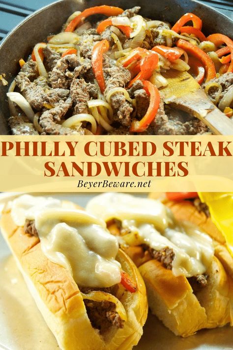 Cubed Steaks, Cheesesteak Sandwiches, Beef Cubed Steak, Steak Sandwich Recipes, Philly Cheese Steak Recipe, Steak Sandwiches, Cubed Steak, Cheesesteak Recipe, Cube Steak Recipes