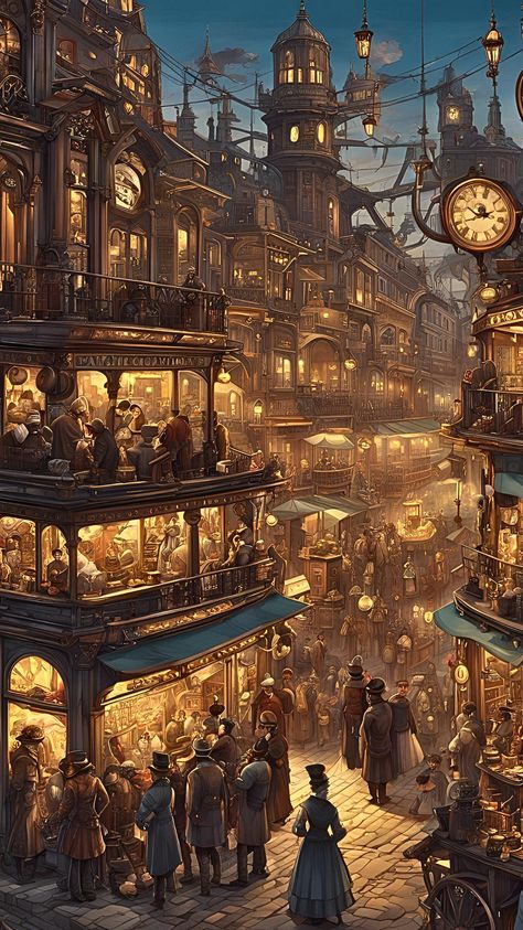 Visit our Channel for all type of Fantasy. pinterest.com/FantasyWorldsUnited/ #Steampunk #Fantasy #Fantasyart #character Steampunk Fantasy City, Steampunk Aesthetic City, Steampunk City Concept Art, Steampunk Worldbuilding, Steampunk Kingdom, Fantasy City Aesthetic, Steam Punk City, Steampunk Time Traveler, Steampunk Landscape