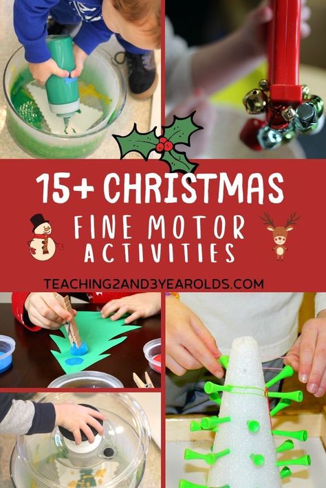 Looking for fun Christmas fine motor activities? Here are 15+ fun ideas that get the hands and fingers ready for writing! #Christmas #finemotor #holidays #art #activities #preschool #3yearolds #teaching2and3yearolds Fine Motor Christmas Activities, Christmas Activities Preschool, Christmas Fine Motor Activities, Fine Motor Christmas, Christmas Fine Motor, Eyfs Ideas, Preschool Fine Motor Skills, Christmas Activities For Toddlers, Preschool Christmas Activities