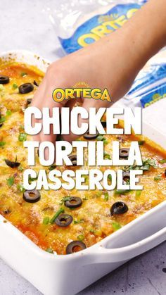 Cheesy, easy, and dreamy… yes, we just described our classic Chicken Tortilla Casserole — made with Ortega Taco Seasoning and Flour Tortillas. Ready the ingredients, throw ‘em in your favorite cookware, and bake away! Yep, it’s that easy. Click for the recipe. Chicken Tortilla Casserole, Tortilla Casserole, Pasta Meals, Casserole Easy, Mexican Casserole, Chicken Tortilla, Easy Casserole Recipes, Easy Casserole, Chicken Dishes Recipes