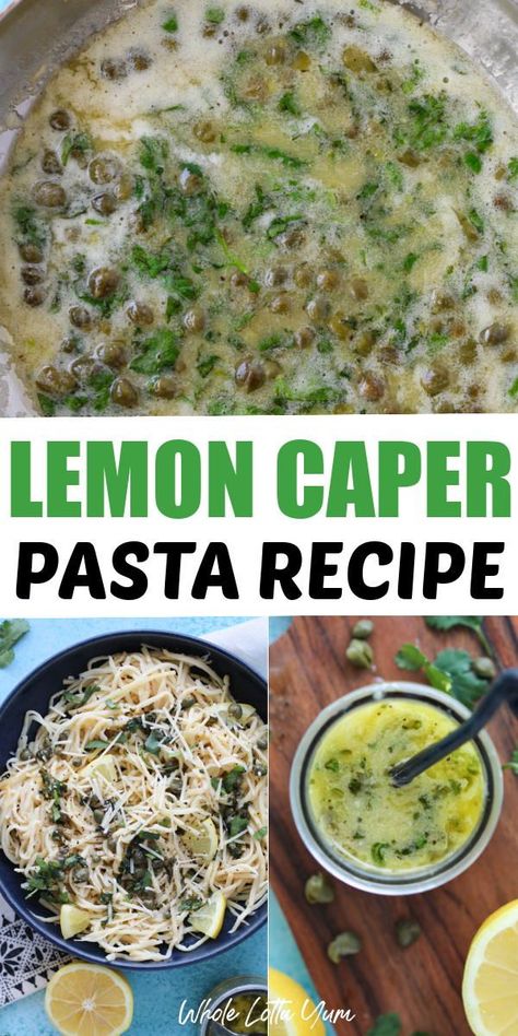 Angel Hair Pasta Nest Recipes, Lemon Caper Scallops Pasta, Pasta And Capers, Caper Lemon Pasta, Light Angel Hair Pasta Recipes, Lemon Pasta With Capers, Lemon Butter Caper Sauce Pasta, Angel Hair Summer Pasta, Salmon Angel Hair Pasta