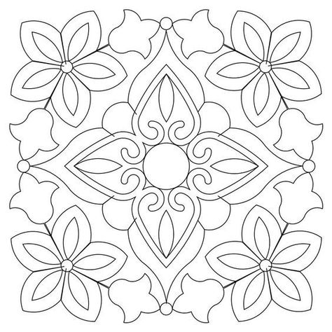 Pattern Coloring Pages, Motif Batik, Batik Design, Quilting Studio, 자수 디자인, Mandala Coloring Pages, Mandala Drawing, Stencil Designs, Mandala Coloring