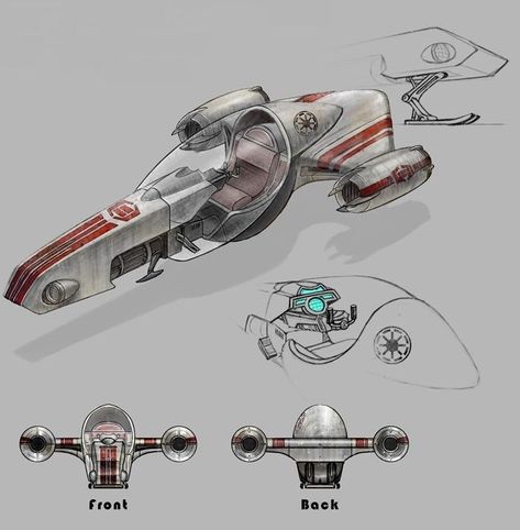 Star Wars Ships Design, Concept Vehicles Sci Fi, Speeder Bike, Space Ships Concept, Space Ship Concept Art, Starship Concept, Freezing Weather, Star Wars Vehicles, Clone Troopers