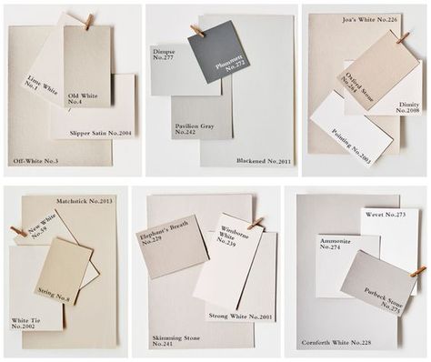 farrow&ball-neutrals - Hirshfield's Shades Of White Paint, Farrow Bal, Farrow And Ball Paint, Kitchen White, Farrow And Ball, Neutral Paint, Trendy Living Rooms, Paint Colour, Neutral Color Scheme