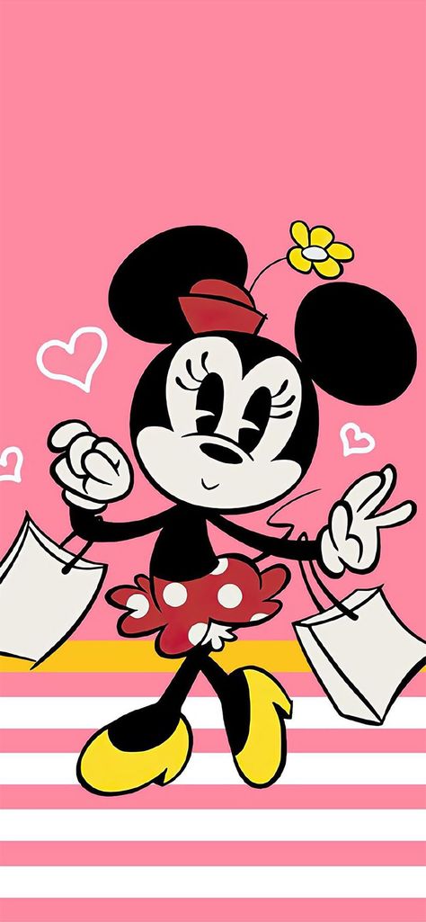 Minnie Mouse Background, Minnie Wallpaper, Disney Stained Glass, Minnie Mouse Pictures, Disney Theory, Disney Characters Wallpaper, Mickey Mouse Art, Disney Memories, Wallpaper Iphone Neon