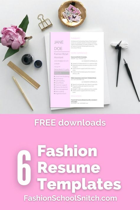 6 Fashion Resume Templates
FREE downloads
FashionSchoolSnitch.com Resume For Fashion Designer Internship, Fashion Stylist Resume, Career Objectives For Resume, Fashion Cv, Cv Ideas, Fashion Resume, Internship Fashion, Free Resume Template Download, Resume Help