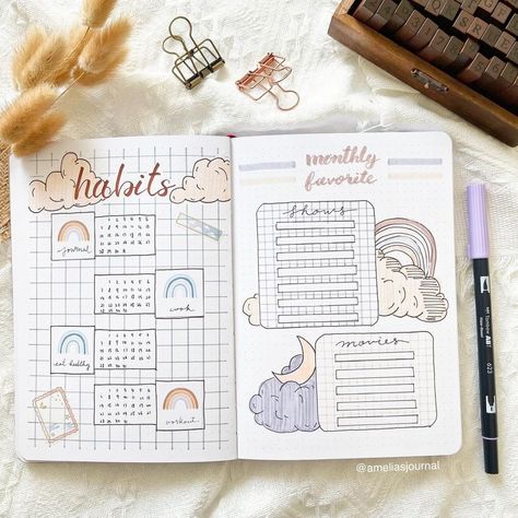 Bujo Habits, Minimal Journaling, Bujo Trackers, January Bullet Journal, Journaling Planner, Creating A Bullet Journal, Bullet Journal Mood Tracker Ideas, Bullet Journal Hacks, Bulletin Journal Ideas