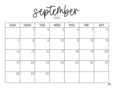 Choose from 107 September 2025 calendars to stay organized as school and fall are in full swing! Print from home! 100% FREE! Calendar Printables, Staying Organized, Free Printables