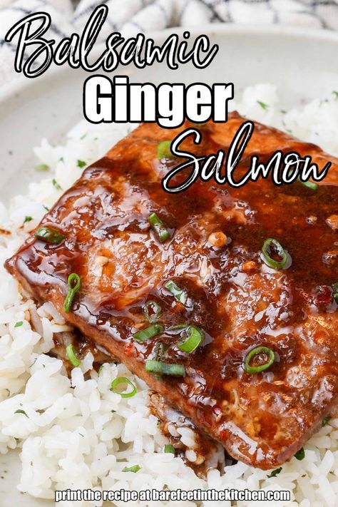 Balsamic Salmon Recipes, Basalmic Vinegar, Balsamic Salmon, Asian Steak Bites, Ginger Salmon, Salmon Marinade, Fish Salmon, Balsamic Recipes, Deck Dining