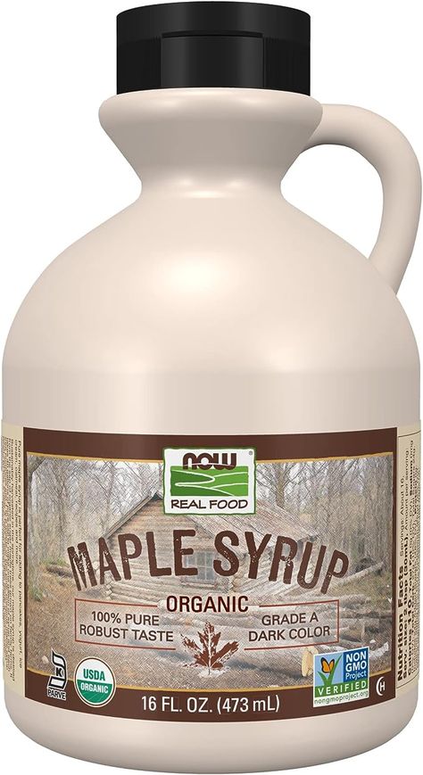 Amazon.com : NOW Foods, Certified Organic Maple Syrup, Grade A Dark Color, Certified Non-GMO, Pure, Robust Taste, 16-Ounce : Grocery & Gourmet Food Raspberry Bread, Costco Meals, Slow Cooker Apples, Gmo Foods, Organic Maple Syrup, Healthy Blueberry, Crumble Recipe, Organic Sugar, Now Foods