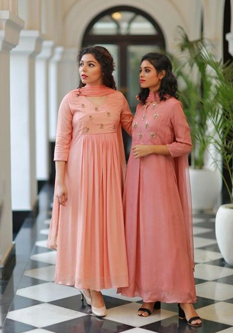 Pleated Anarkali Dress, Pleated Dress Indian, Pleated Kurti Designs, Pleated Kurti, Georgette Kurtis, Silk Kurtis, Embroidery Traditional, Kalamkari Dresses, Silk Kurti Designs