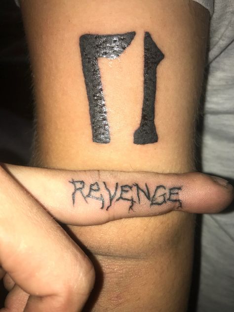 17 Tattoo Xxtentacion, Goodbye And Good Riddance Tattoo, Xxxtancion Tattoo Ideas, Xxtentaction Tattoos Ideas, Rapper Inspired Tattoos, G59 Tattoos Simple, Revenge Tattoo Ideas, Xxxtentaci̇on Tattoo Ideas, Xxxtentaction Tattoo