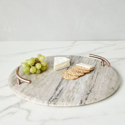 Lunch Boards, Copper Decoration, Cheese Ideas, Marble Cheese Board, Marble Accessories, Marble Board, Charcuterie Cheese, Copper Handles, Marble Tray