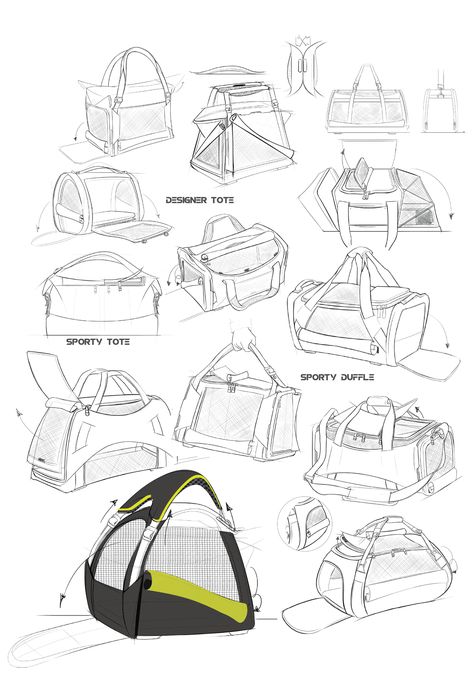 Pet Carrier | Design Process by Elizabeth Bentz at Coroflot.com Pet Carrier Bag, Pet Bag, Cat Carrier, Dog Carrier, Carrier Bag, Pet Carriers, Clever Design, Fashion Sketches, Design Process