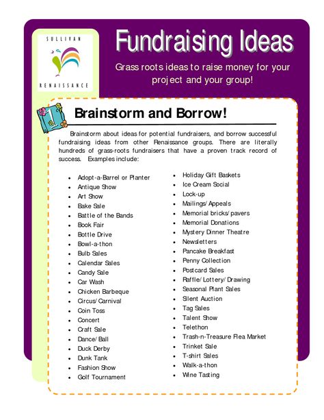 Fundraising Ideas - Grass roots ideas to raise money for your cause. Find more fun fundraising ideas at FundraiserHelp.com How To Do A Fundraiser, Find Raiser Ideas, March Fundraising Ideas, Vfw Auxiliary Fundraiser Ideas, Highschool Fundraising Ideas, Raffle Fundraising Ideas, Unique Fundraising Ideas, Pta Fundraising, Easy Fundraisers